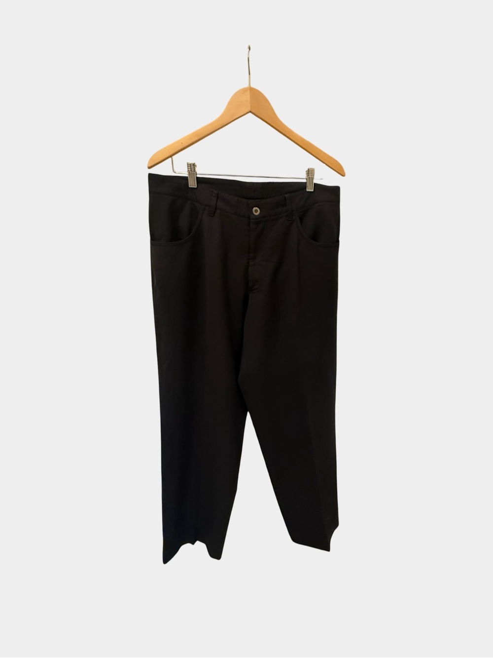 Vintage Armani Jeans Black Minimalist Trousers Made in Italy Size IT46 USA 38